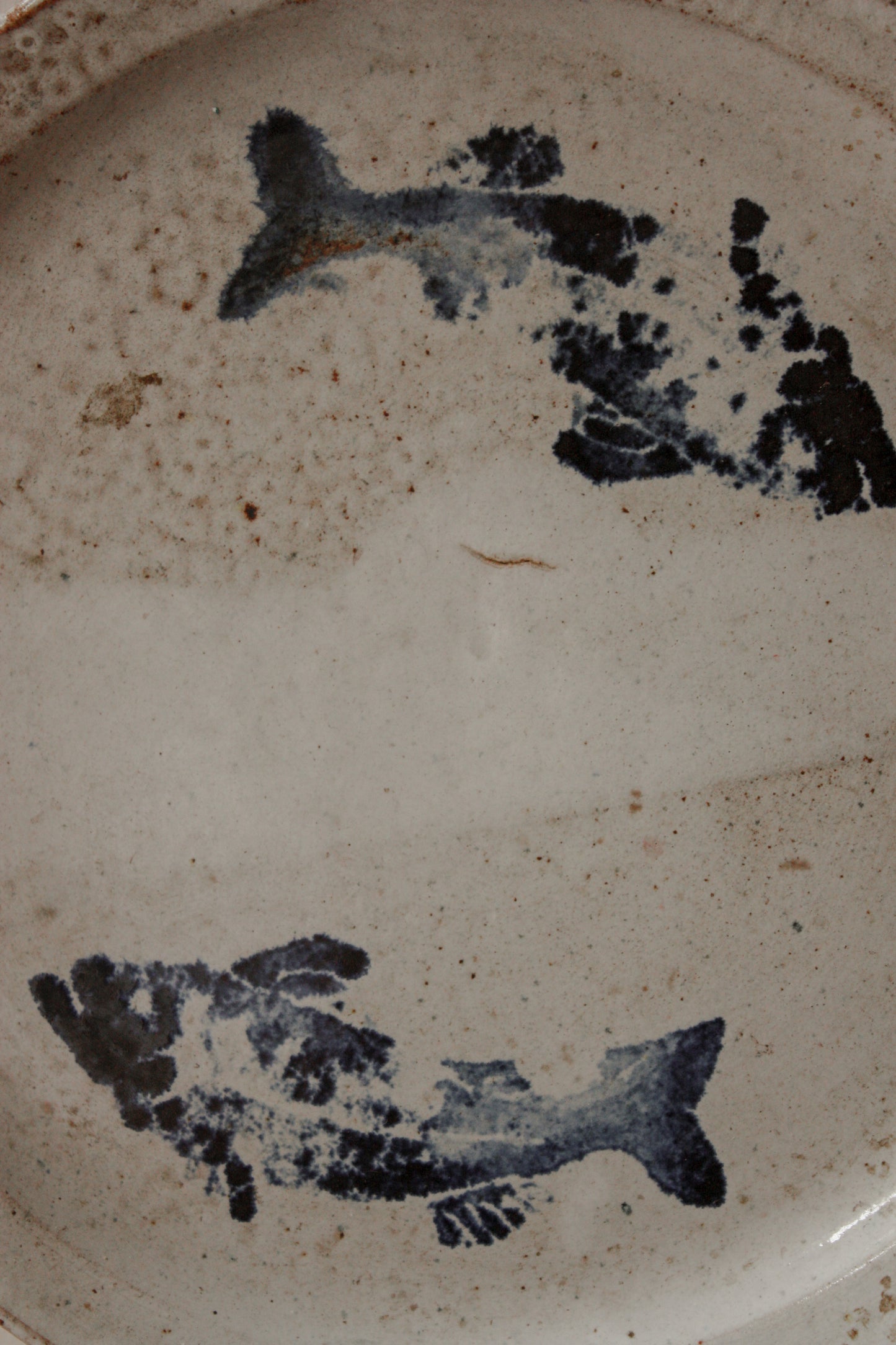 Vintage studio pottery fish plate - Rob Bibby