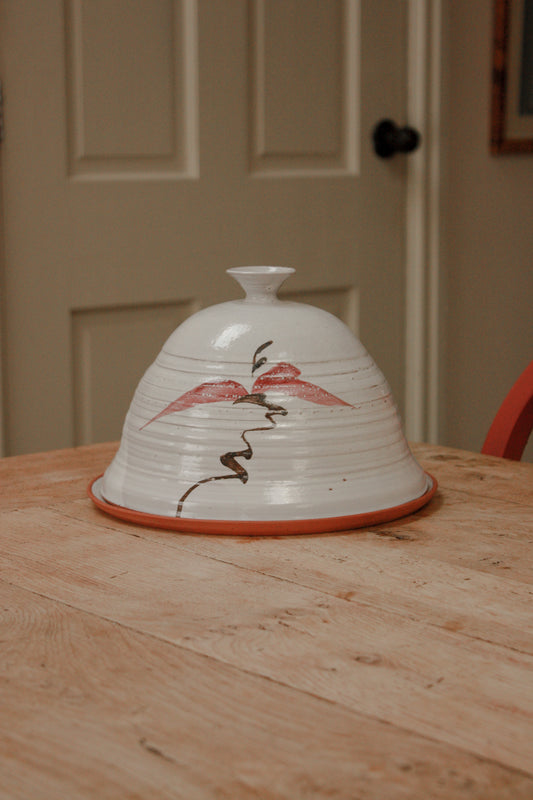 Vintage studio pottery cheese / cake dome
