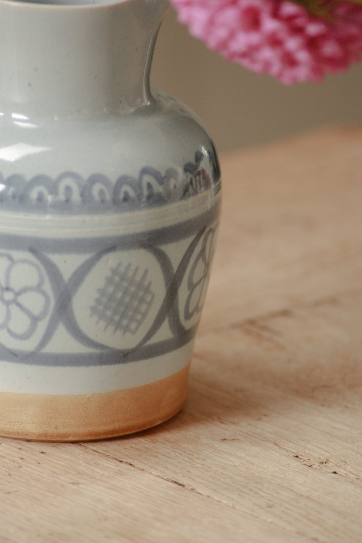 Vintage Buchan blue on blue pottery pitcher