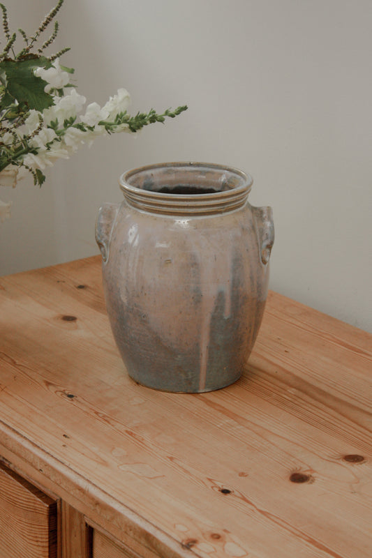 Vintage studio pottery iridescent glazed pot