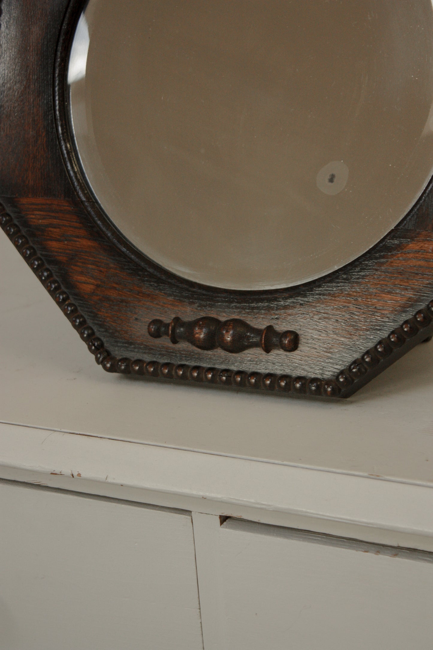 Vintage hexagon bobbin mirror