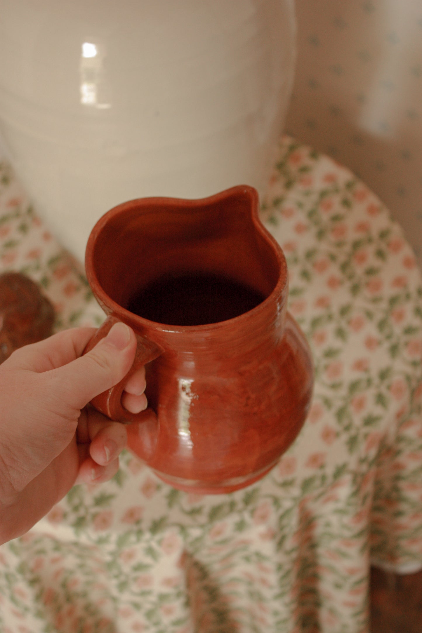 Vintage terracotta pitcher