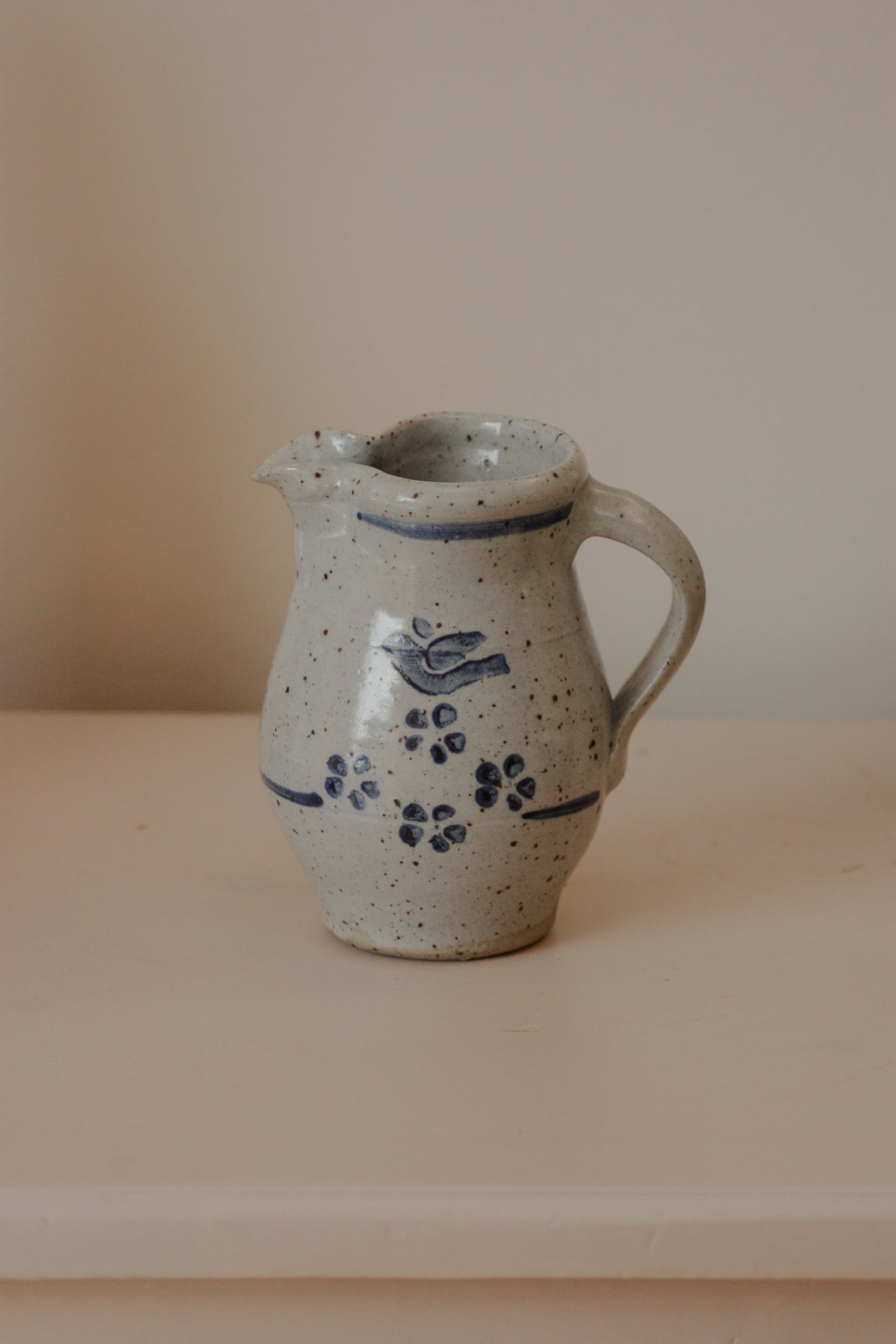 Studio pottery milk jug