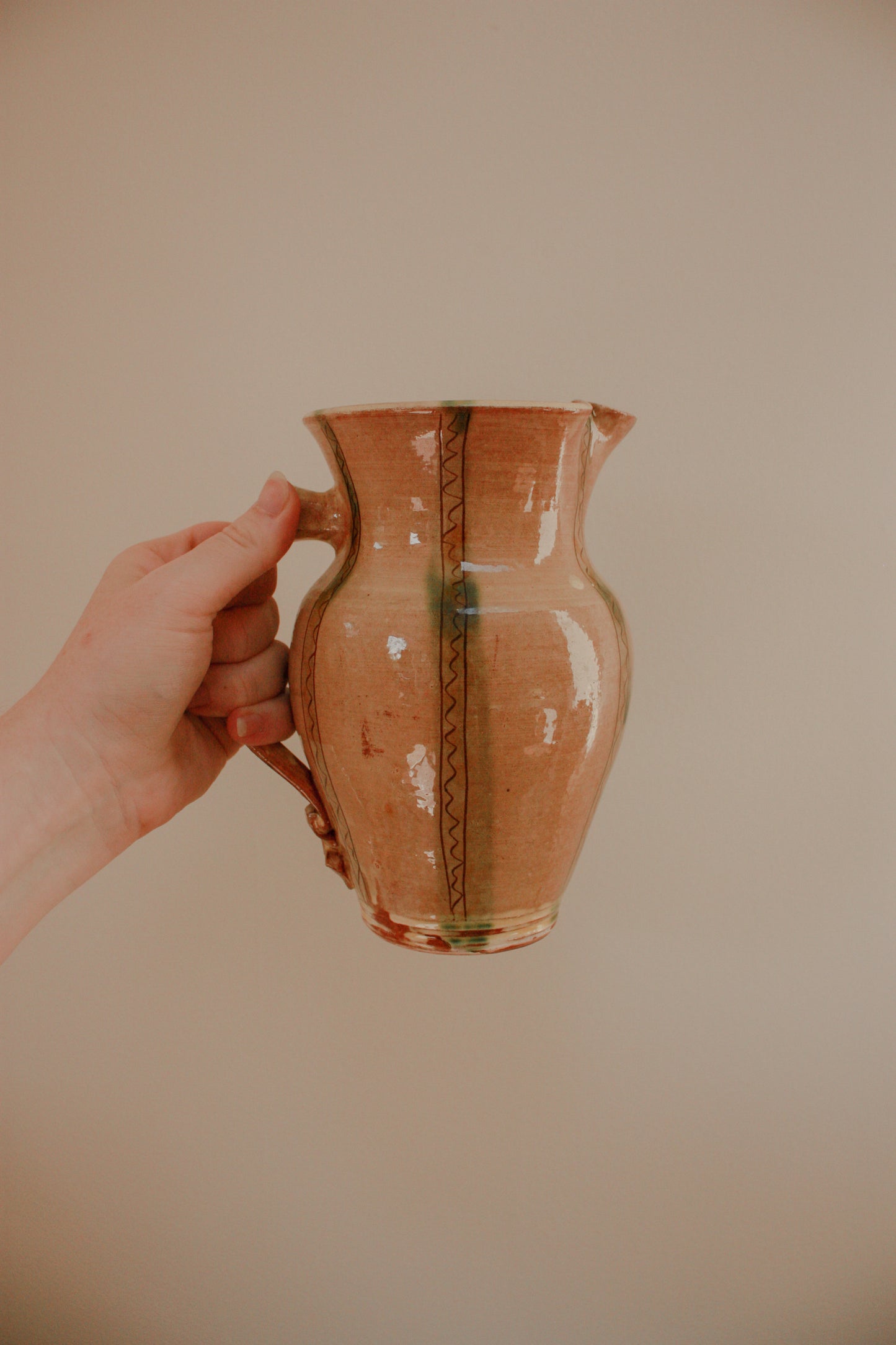 Vintage slipware pitcher