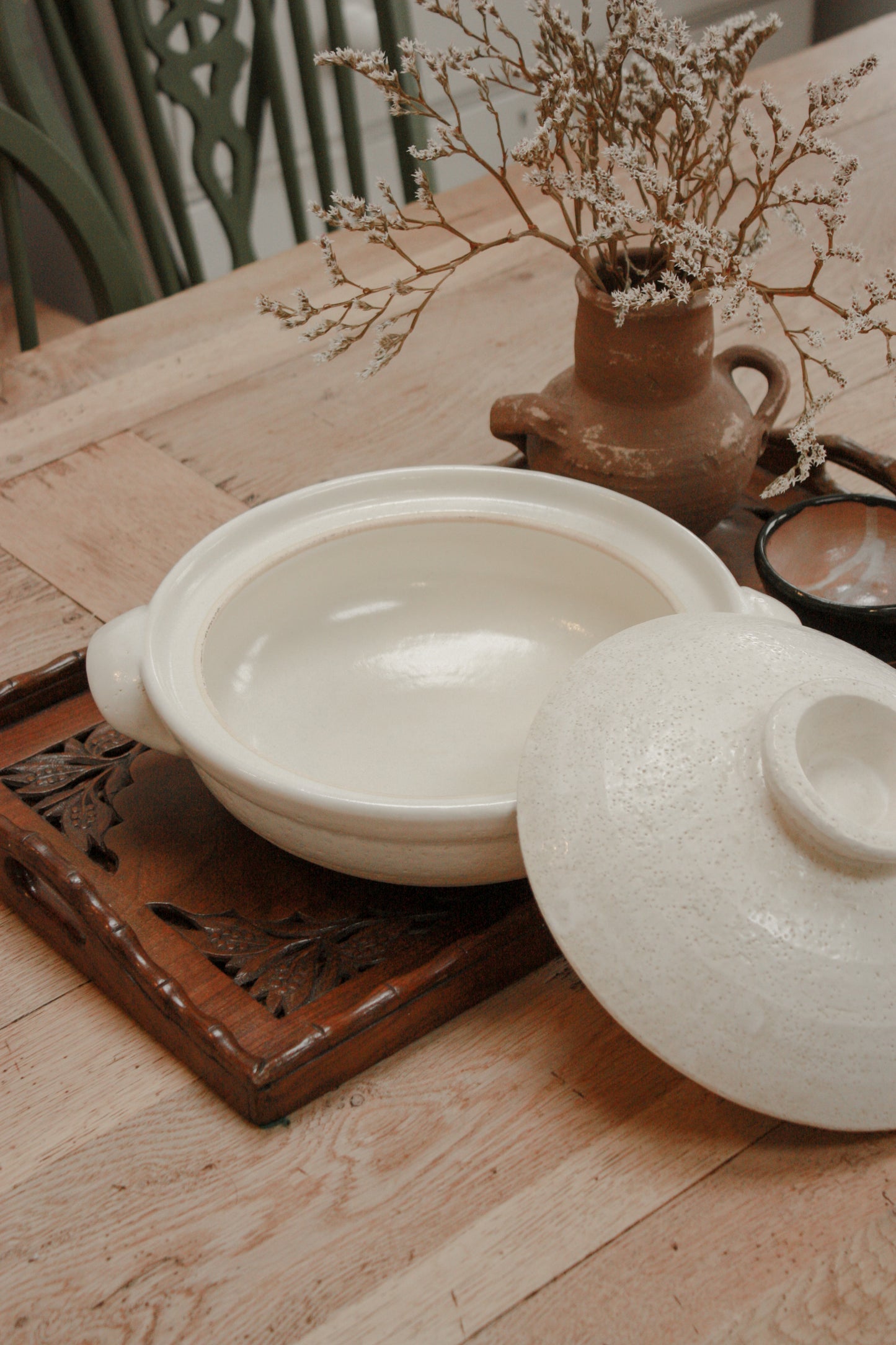 Preloved Japanese clay serving dish
