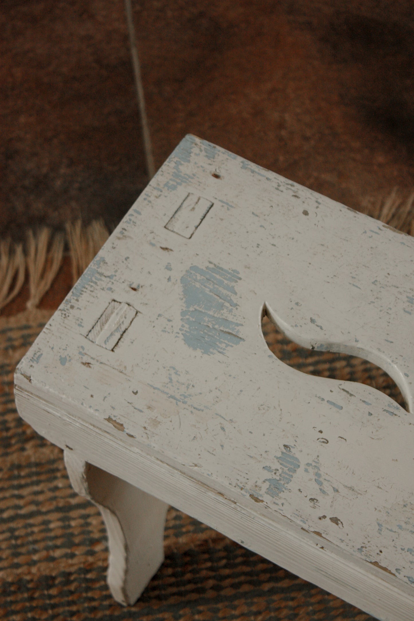 Vintage chippy painted stool