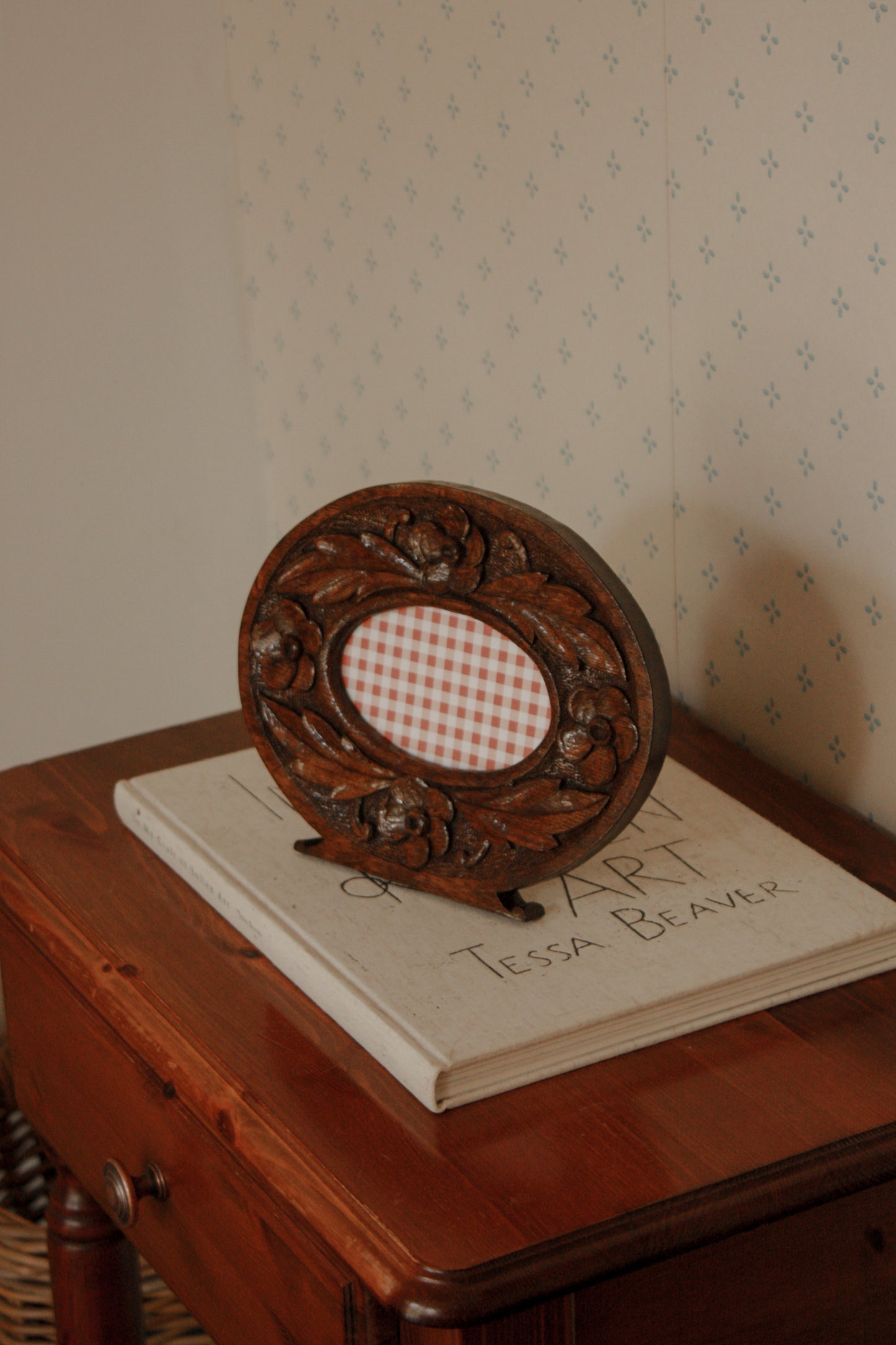 Vintage carved wooden photo frame