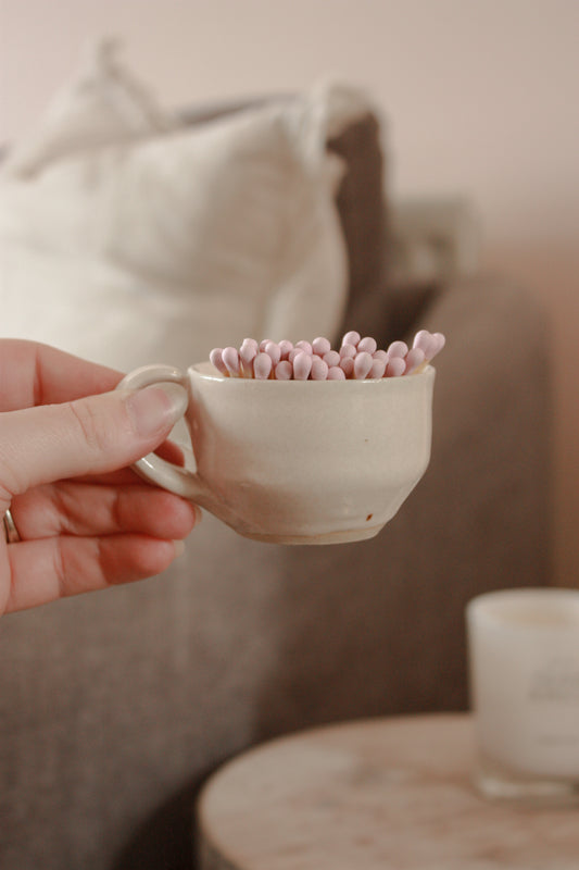 Studio pottery mini cup match pot