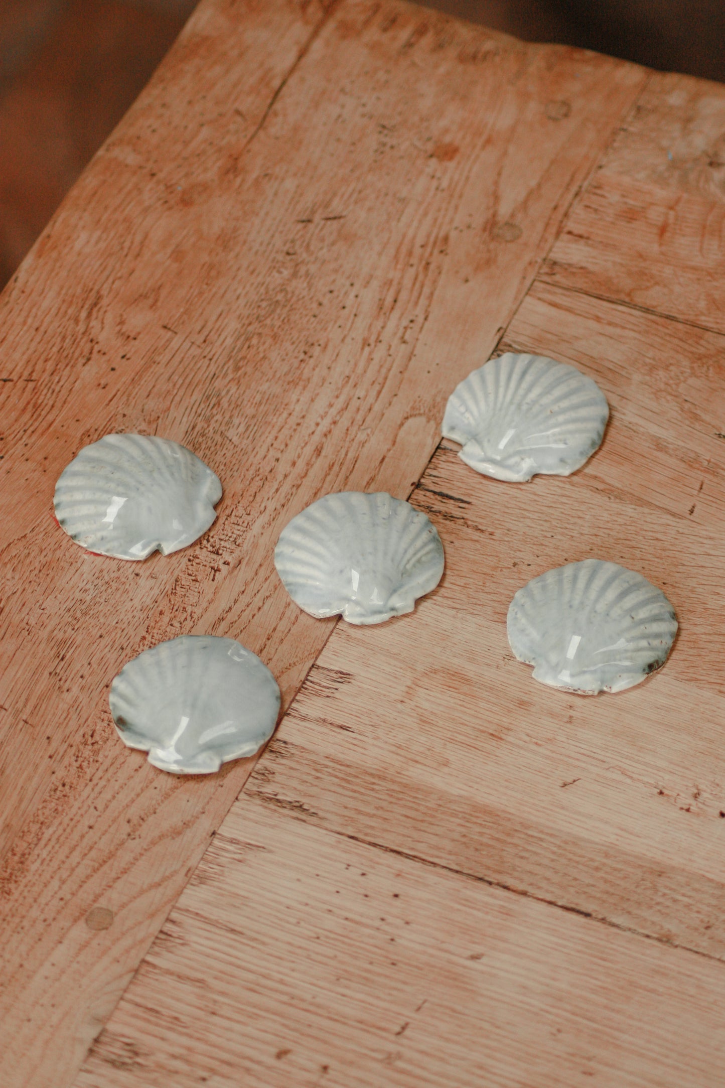 Set of 5 Spanish studio pottery shells