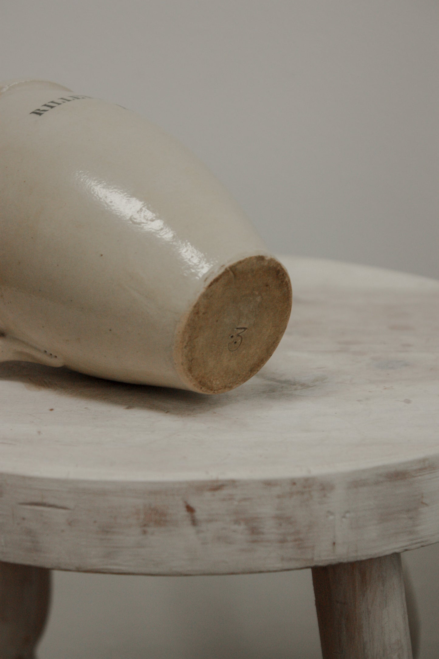 Vintage French pale stoneware pot