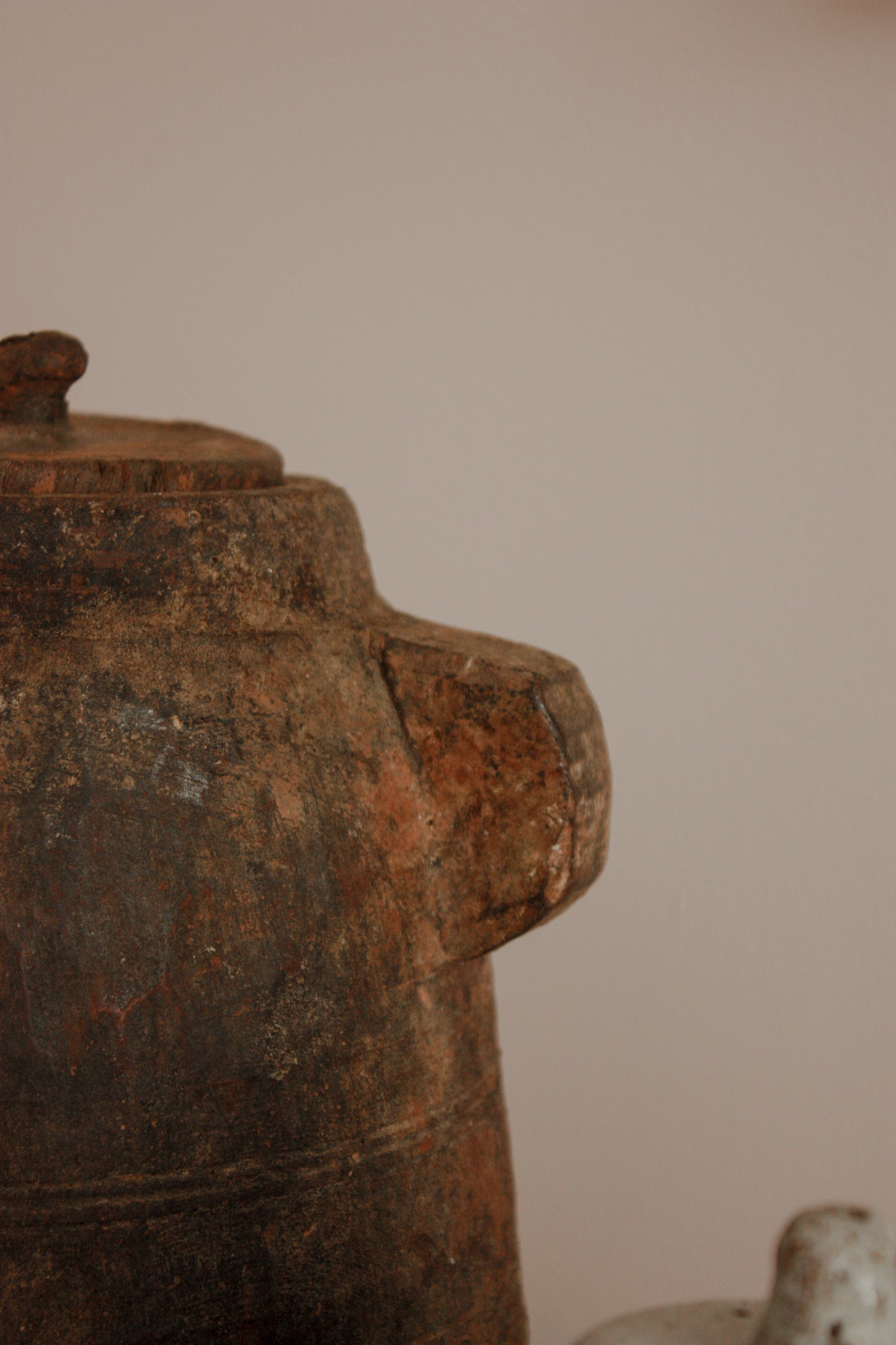 Vintage rustic Himalayan wooden pot