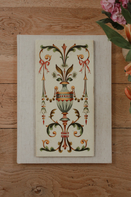 Antique early 20th century hearth tile