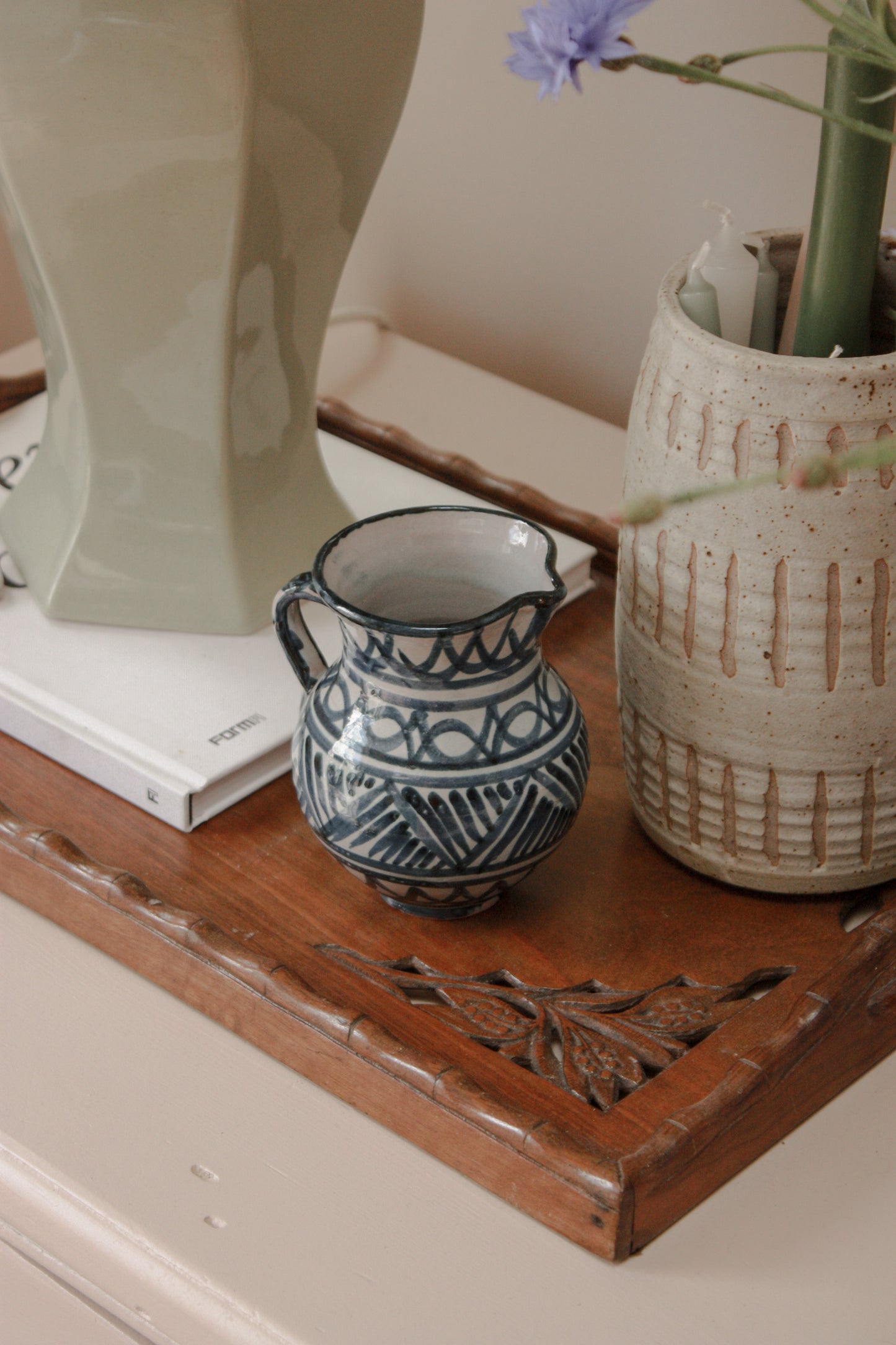 Vintage Spanish hand painted jug