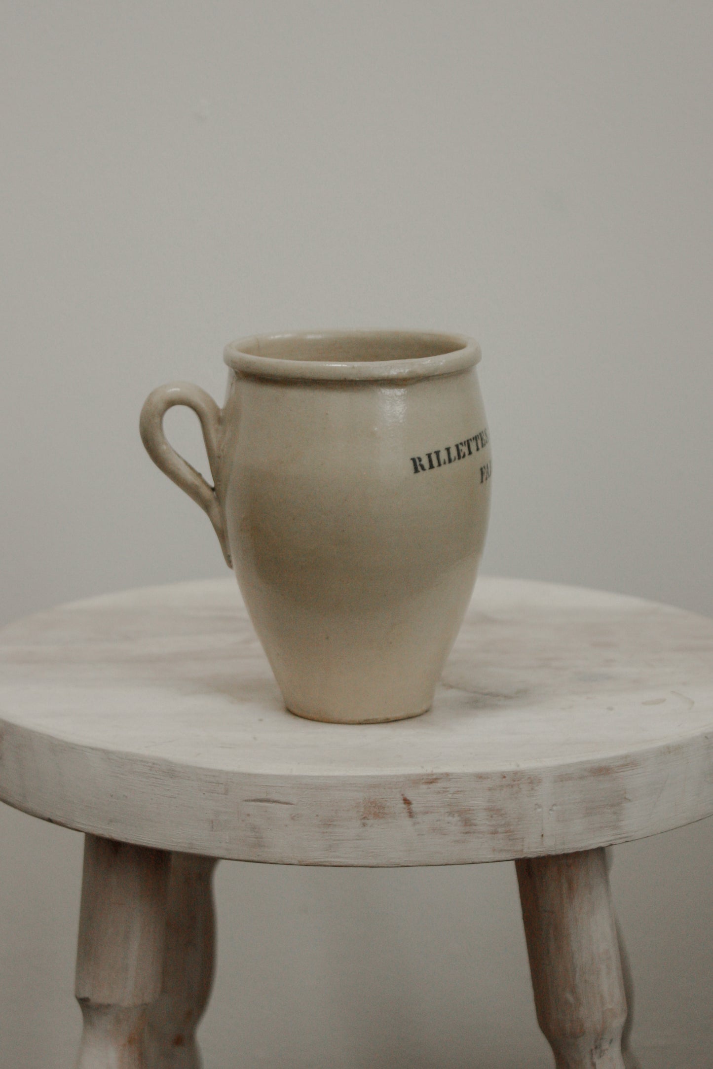Vintage French pale stoneware pot