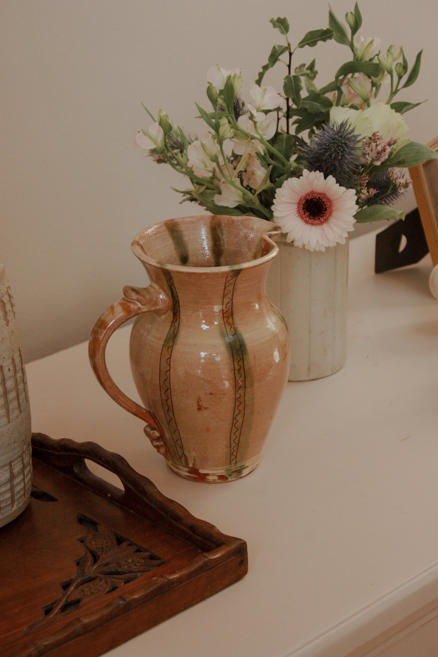 Vintage slipware pitcher