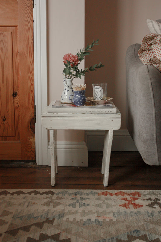 Vintage chippy painted stool