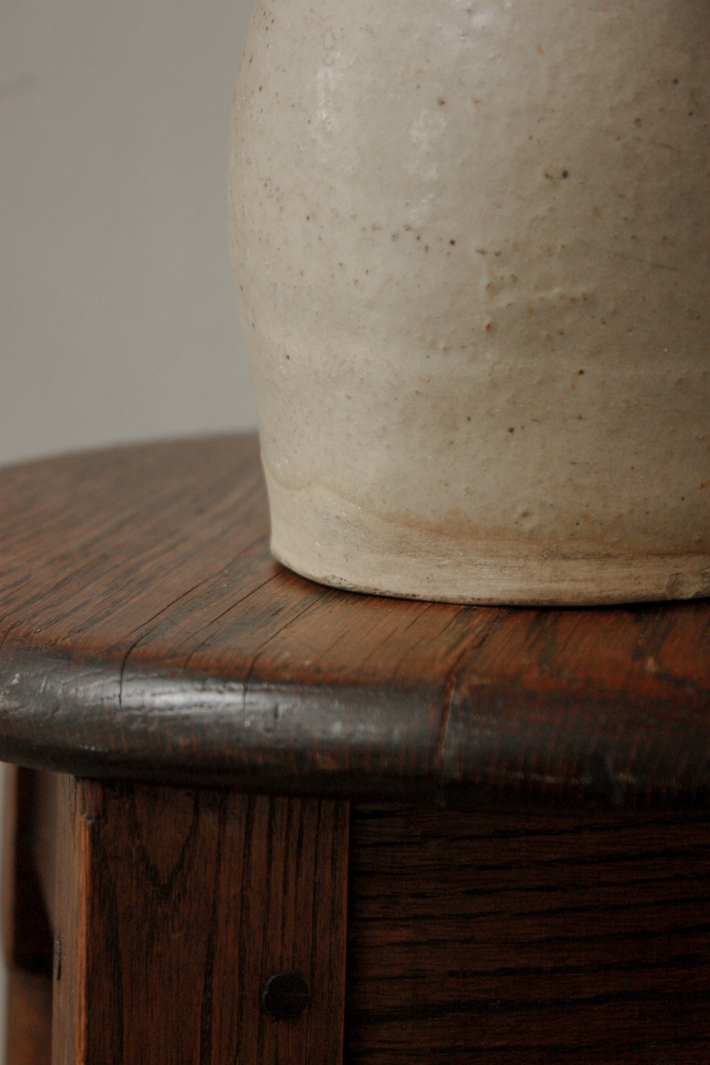 Vintage French pale stoneware pot