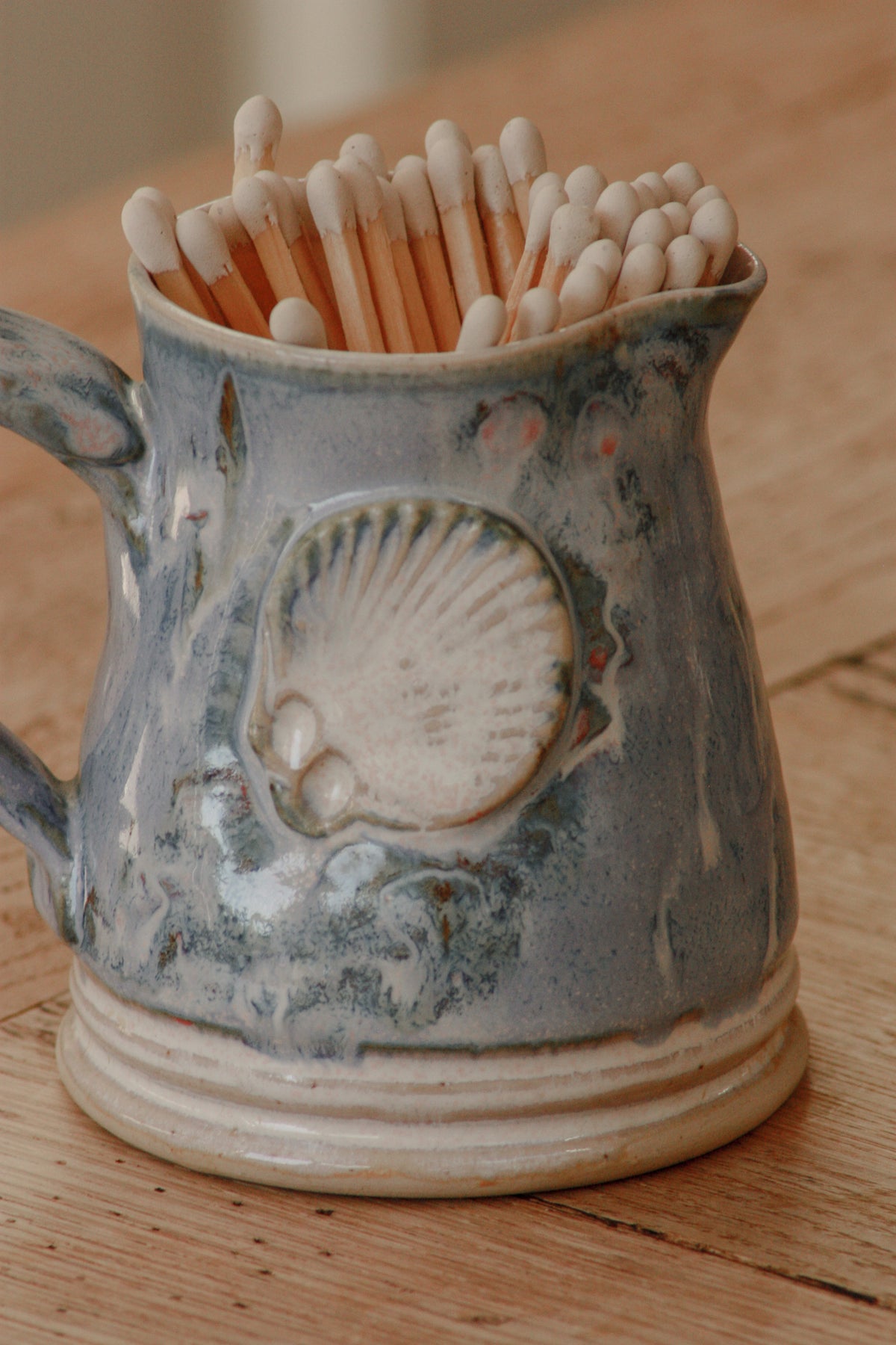 Vintage studio pottery shell creamer - Brenda Wright