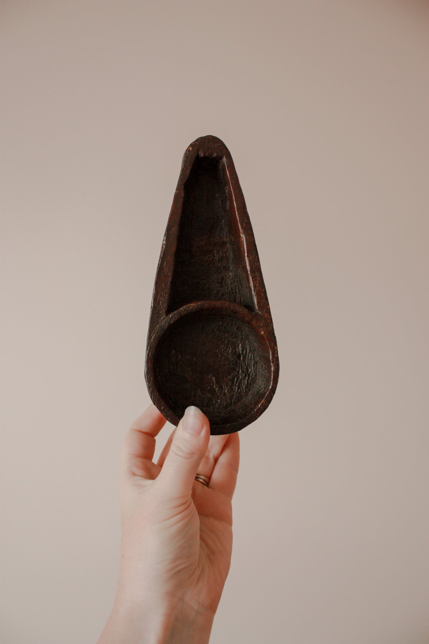 Vintage carved wooden sectional dish
