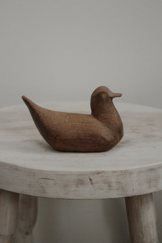 Vintage folk art wooden duck