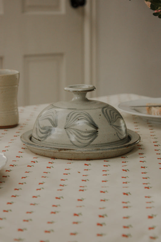 Vintage studio pottery butter dish