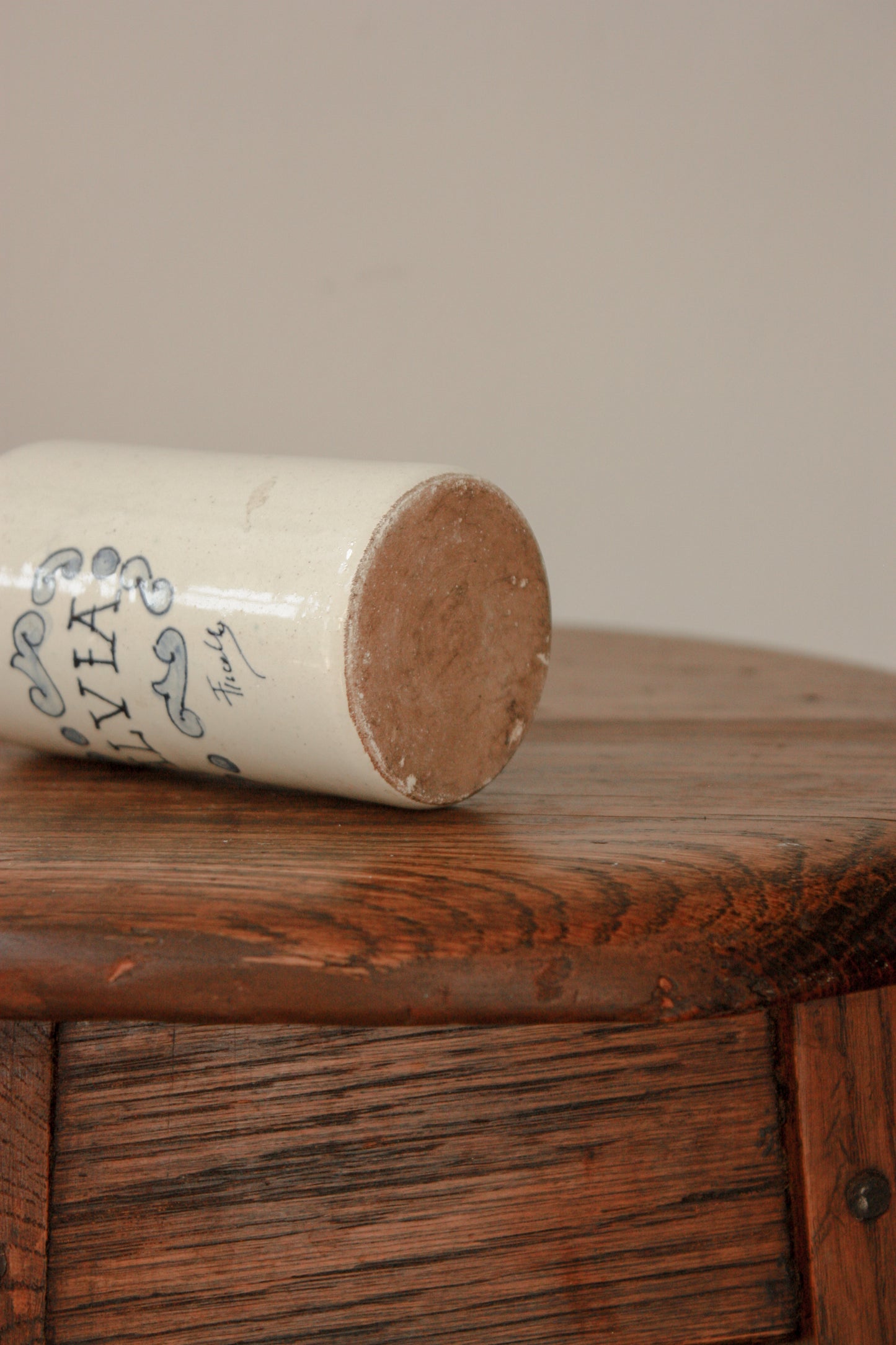 Vintage French hand painted bottle