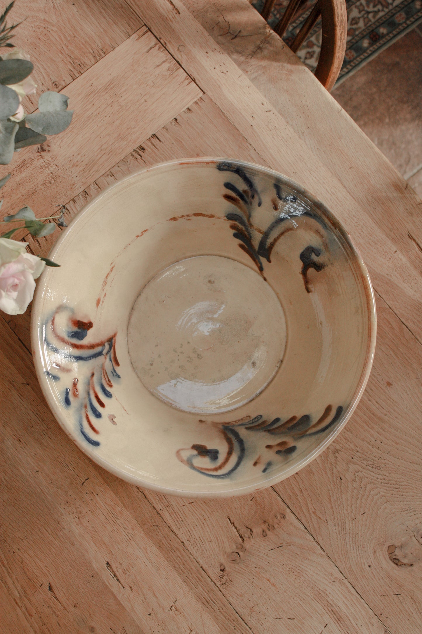 Antique glazed terracotta bowl