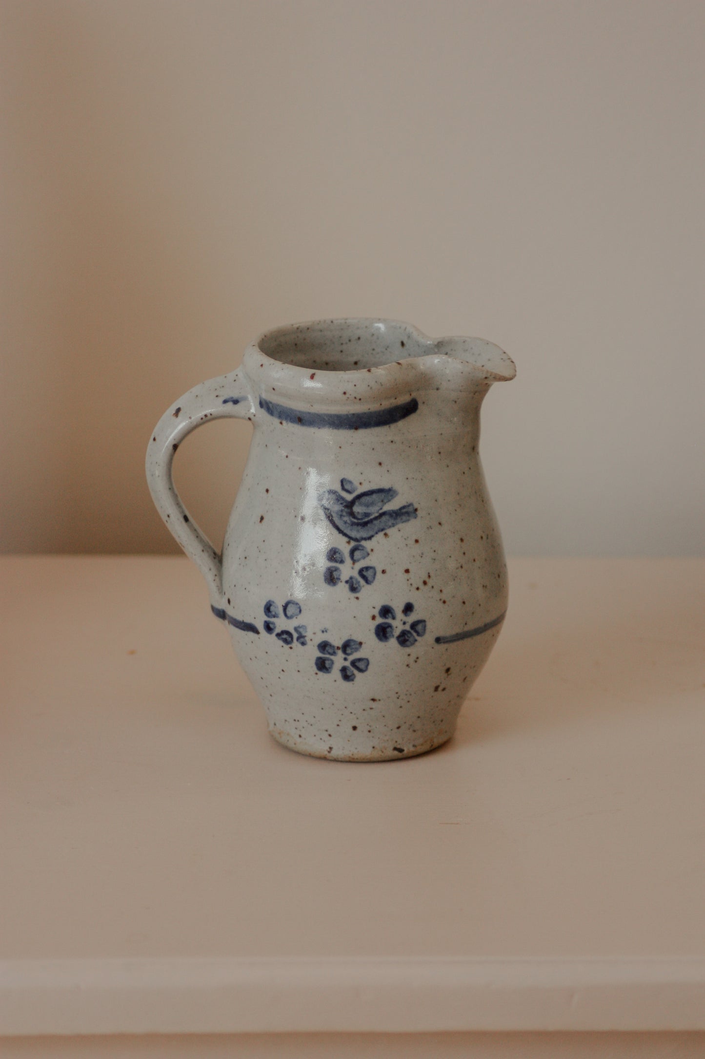 Studio pottery milk jug