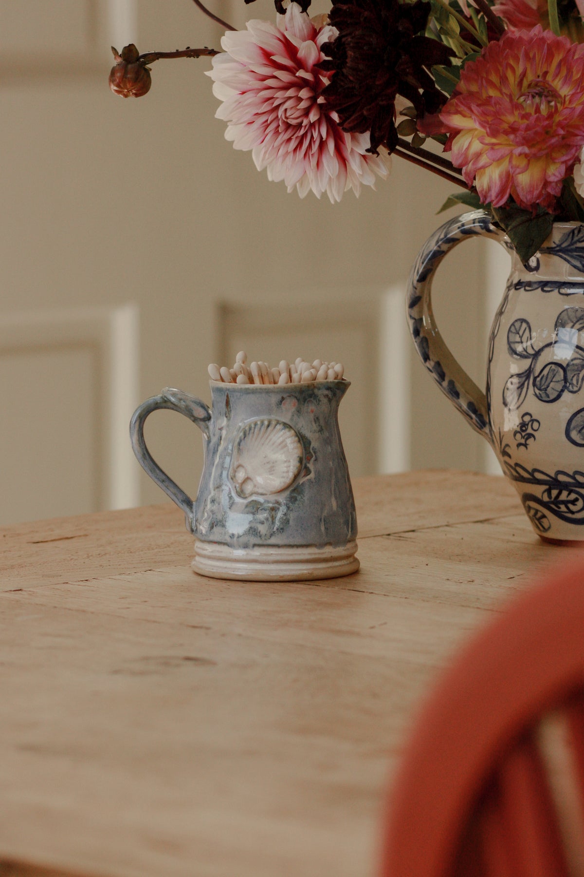 Vintage studio pottery shell creamer - Brenda Wright