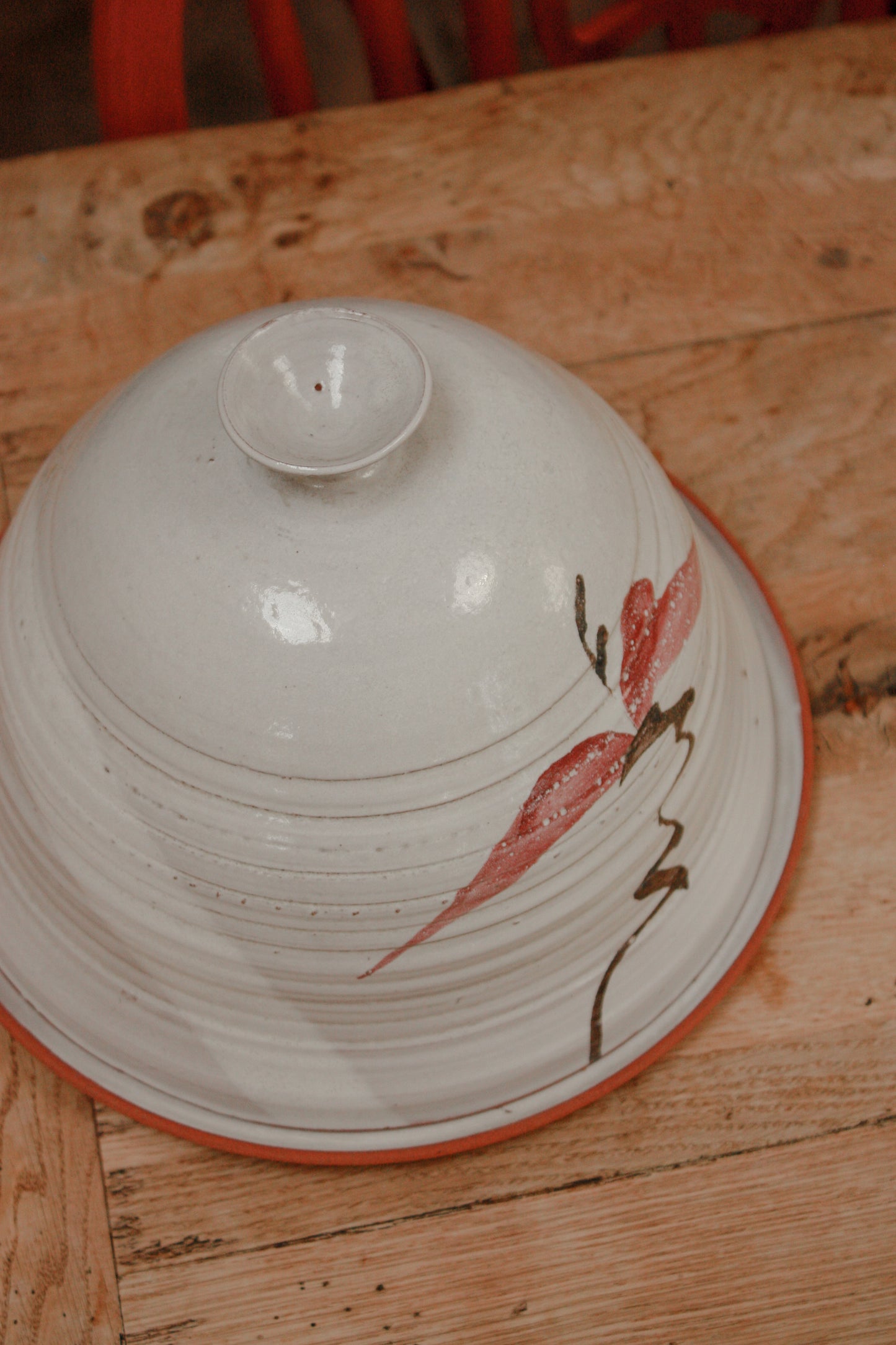 Vintage studio pottery cheese / cake dome