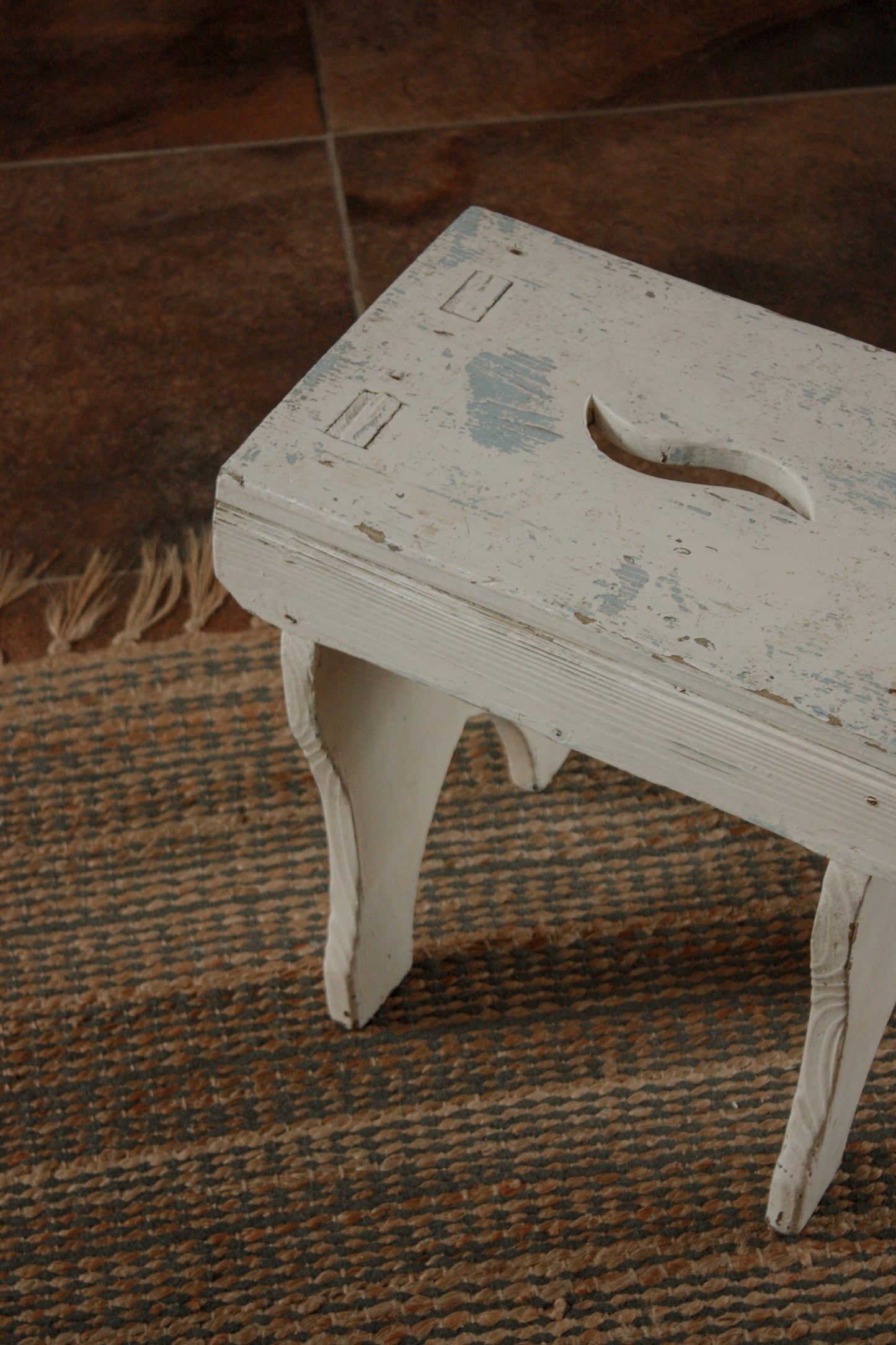 Vintage chippy painted stool