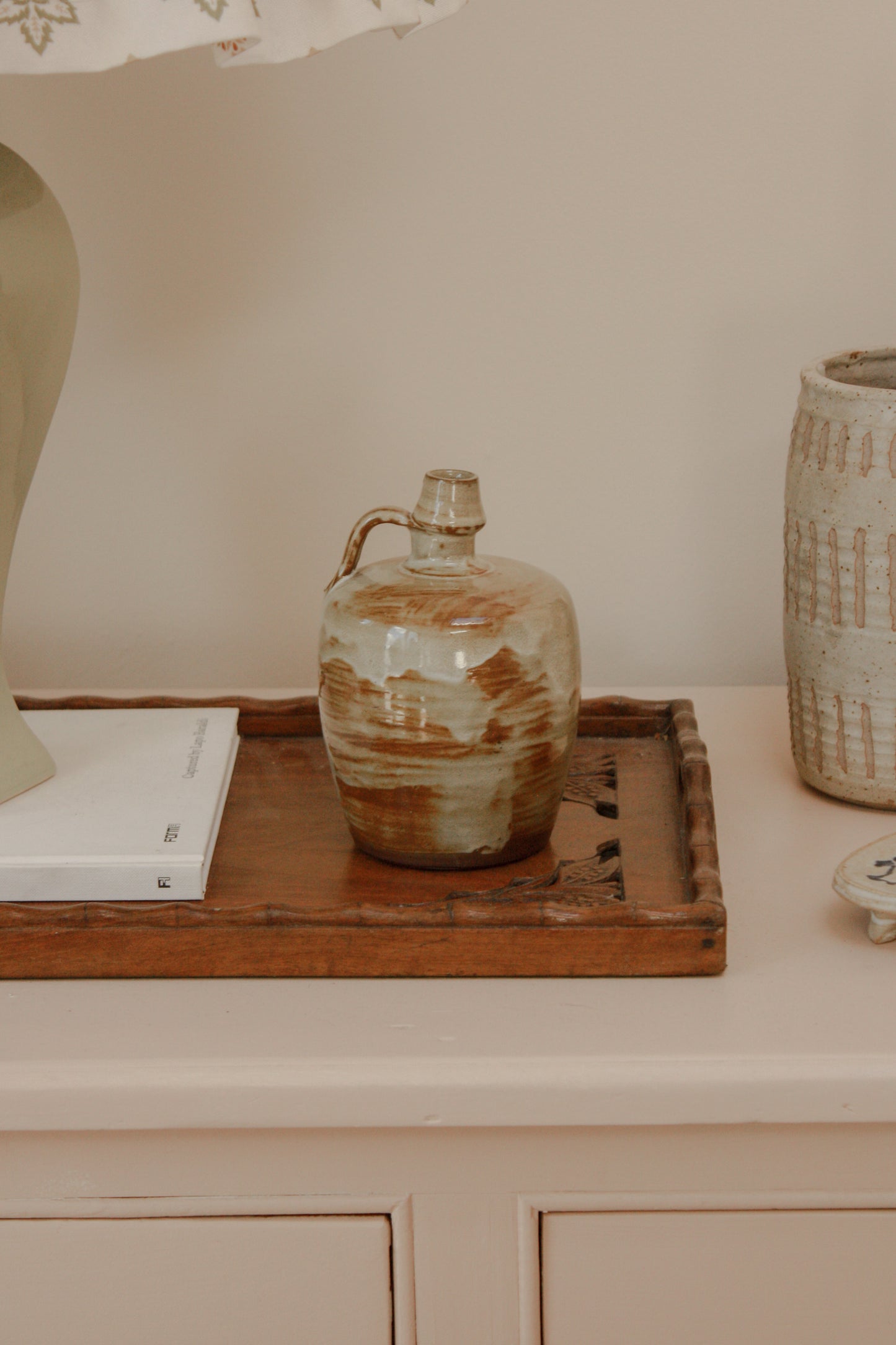 Vintage French whisky bottle with dreamy glaze