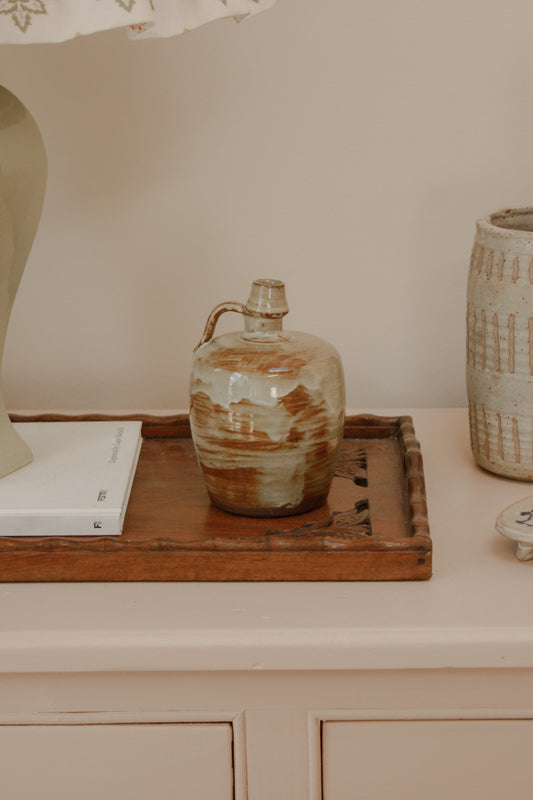Vintage French whisky bottle with dreamy glaze